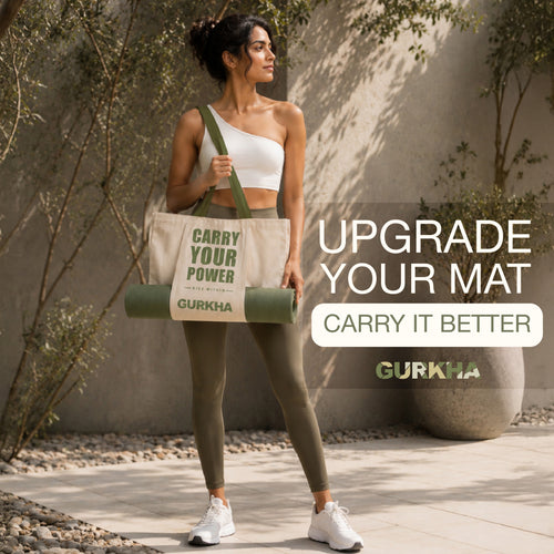 GURKHA 8mm NBR Yoga Mat + Tote Bag Combo