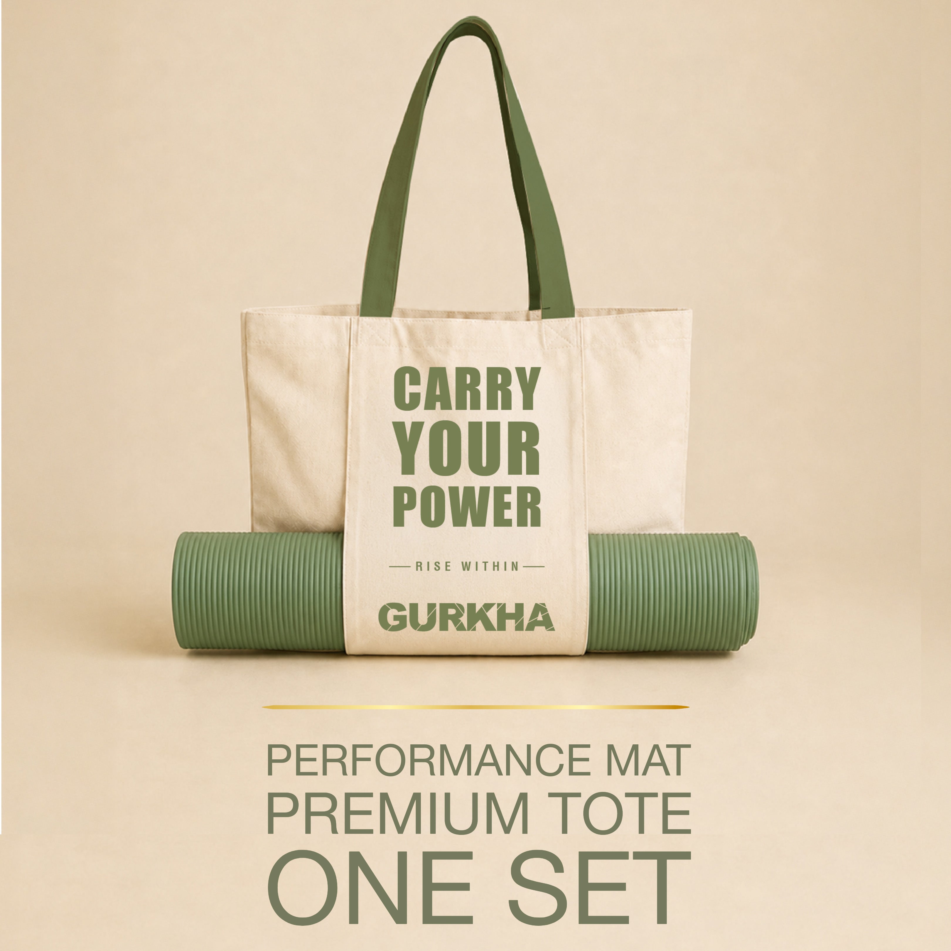 GURKHA 8mm NBR Yoga Mat + Tote Bag Combo