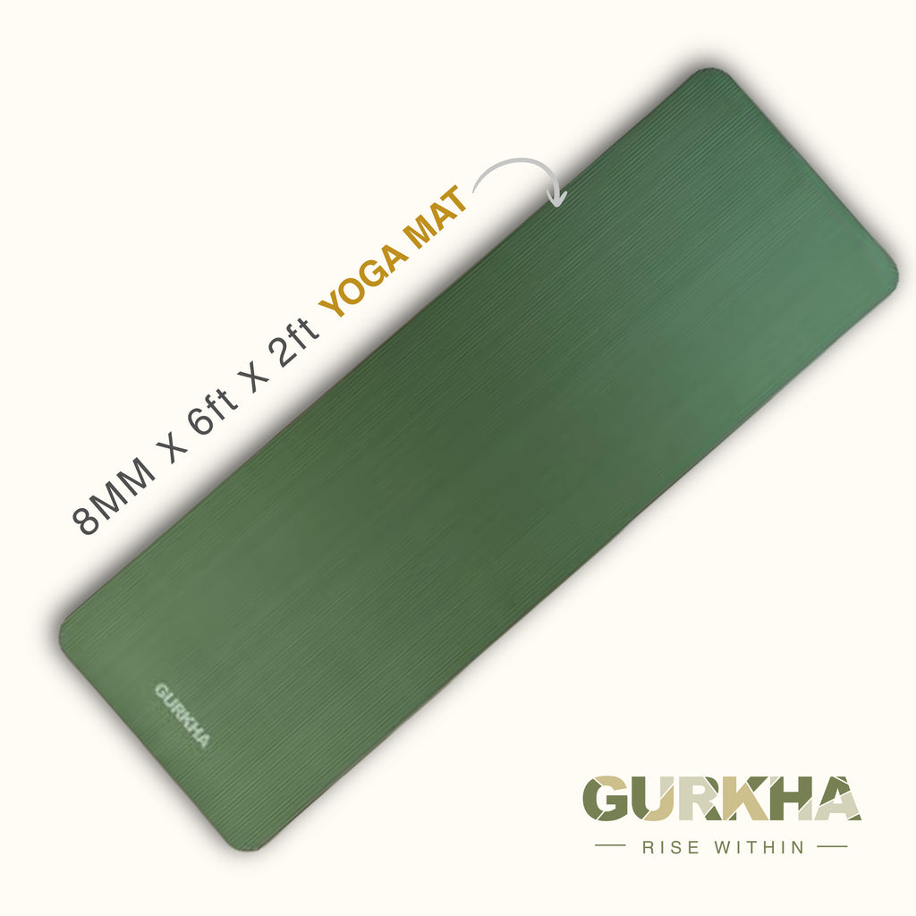 GURKHA 8mm NBR Yoga Mat + Tote Bag Combo