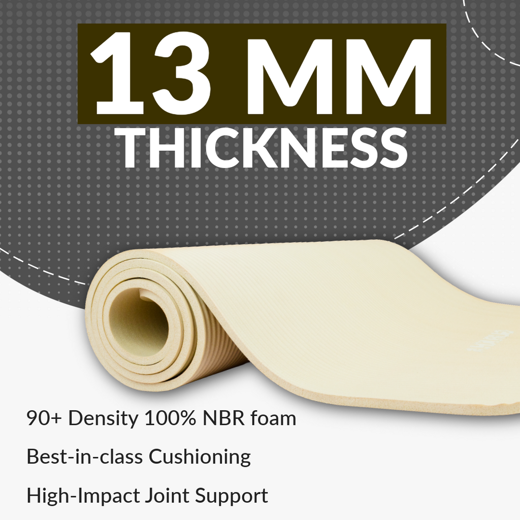 Discipline Combo - Raw Earth (13mm NBR Mat + Foam Roller + Edge Yoga Block)