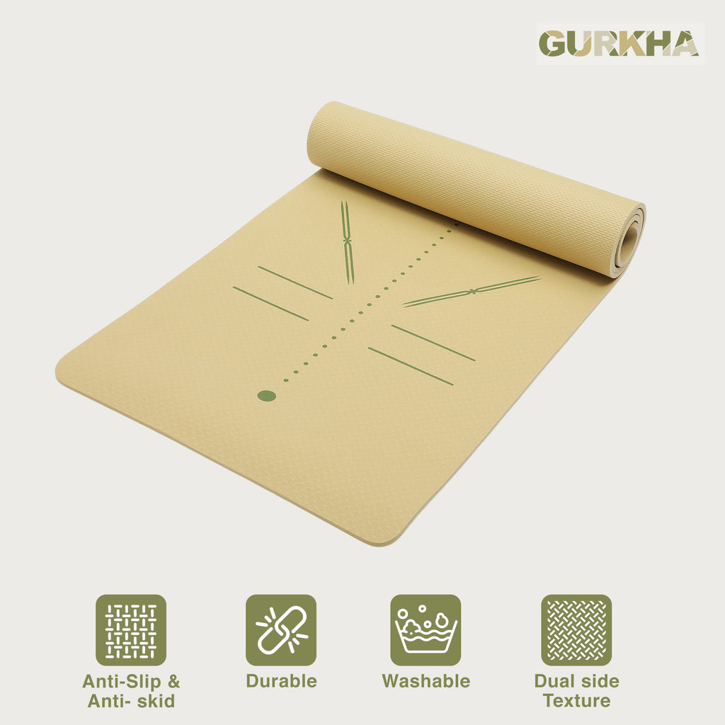 GURKHA TPE Alignment Yoga Mat - AlignFlow™