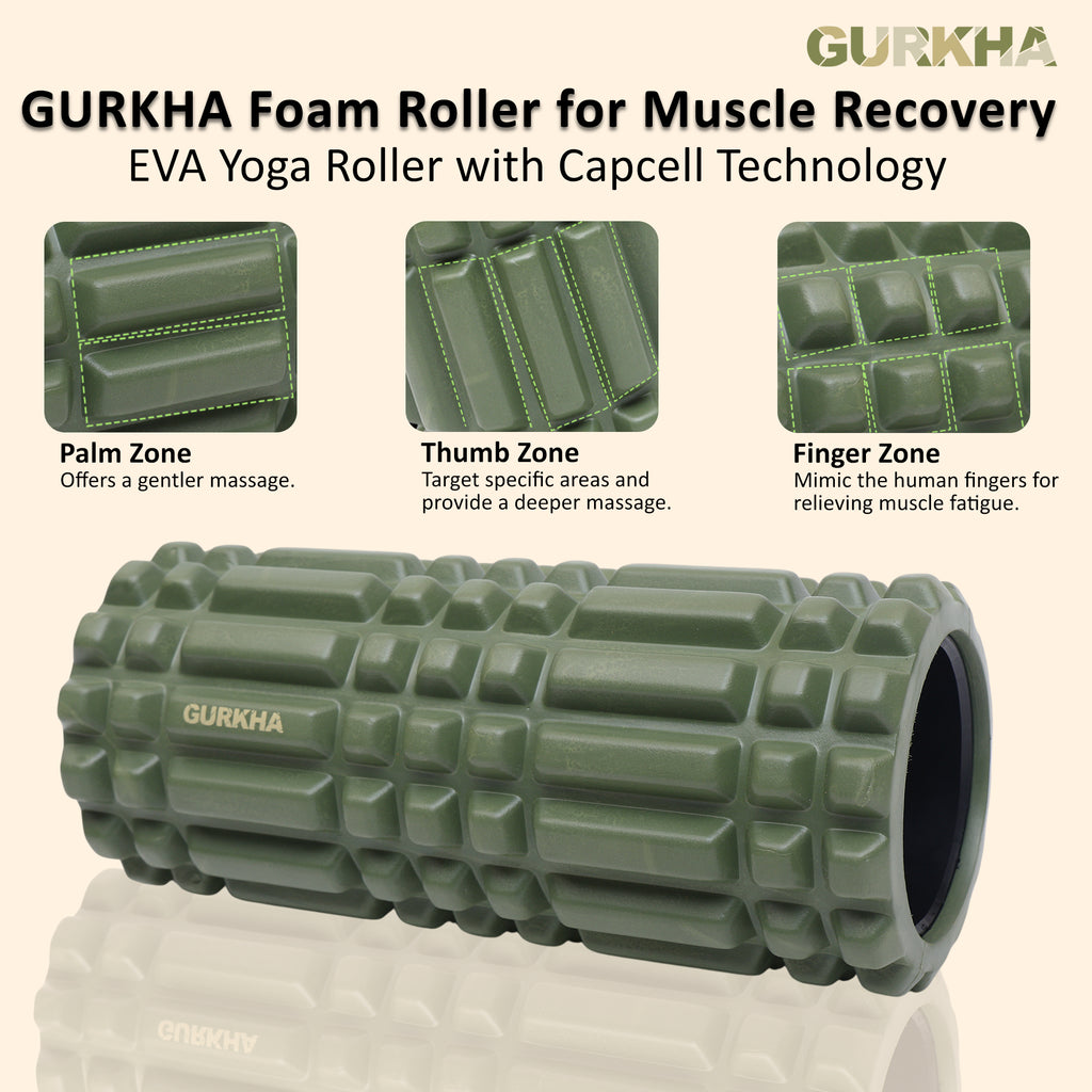 GURKHA Grid Foam Roller for Muscle Recovery - Deep Forest