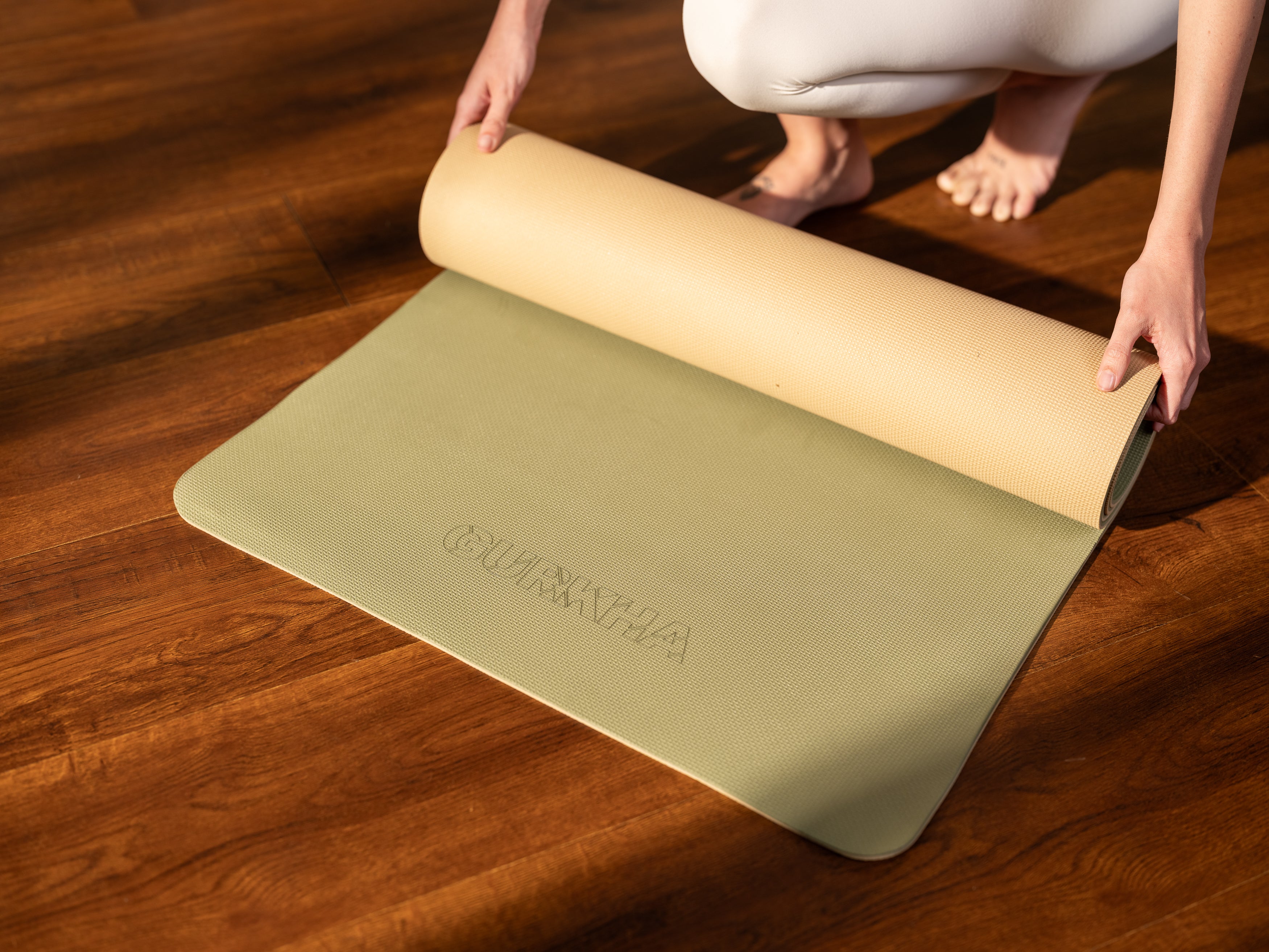 GURKHA 8mm TPE Dual-Layer Yoga Mat - Deep Forest + Raw Earth