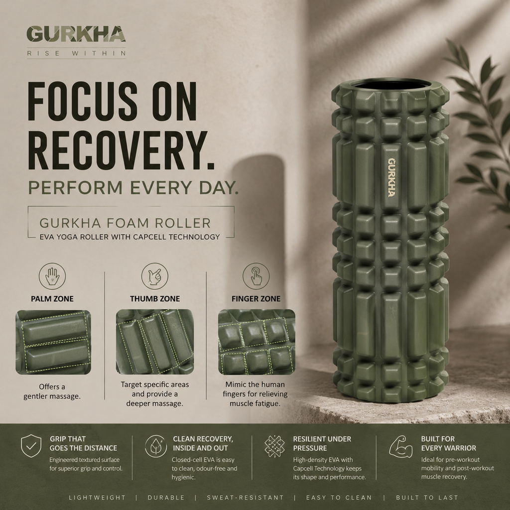 GURKHA Grid Foam Roller for Muscle Recovery - Deep Forest