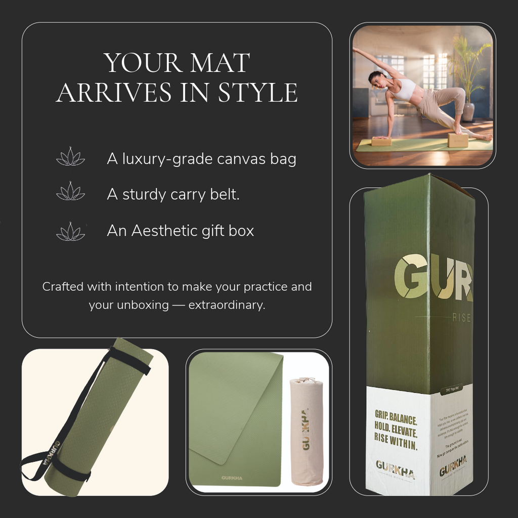 GURKHA 8mm TPE Alignment Yoga Mat - LineGrid™
