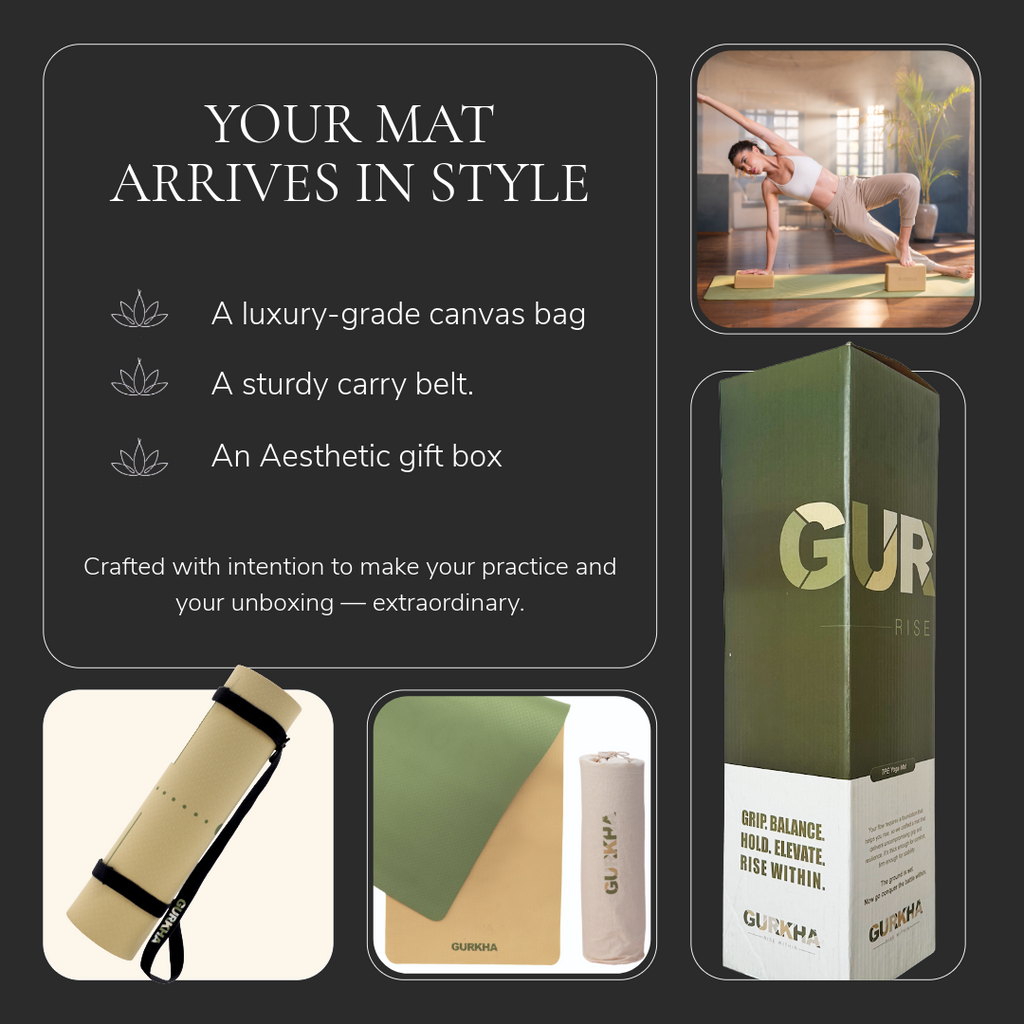 GURKHA 8mm TPE Dual-Layer Yoga Mat - Deep Forest + Raw Earth