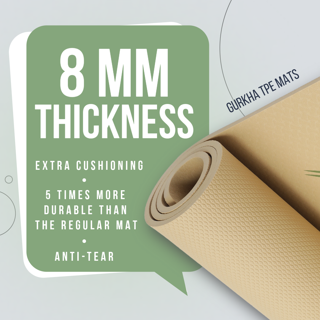 GURKHA 8mm TPE Dual-Layer Yoga Mat - Deep Forest + Raw Earth